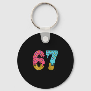 67 Ice Cream Drip Meme Six Seven Game Day (on Ck)  Keychain