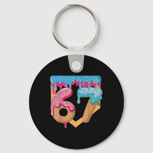 67 Ice Cream Drip Meme Six Seven Gen Alpha Slang _ Keychain