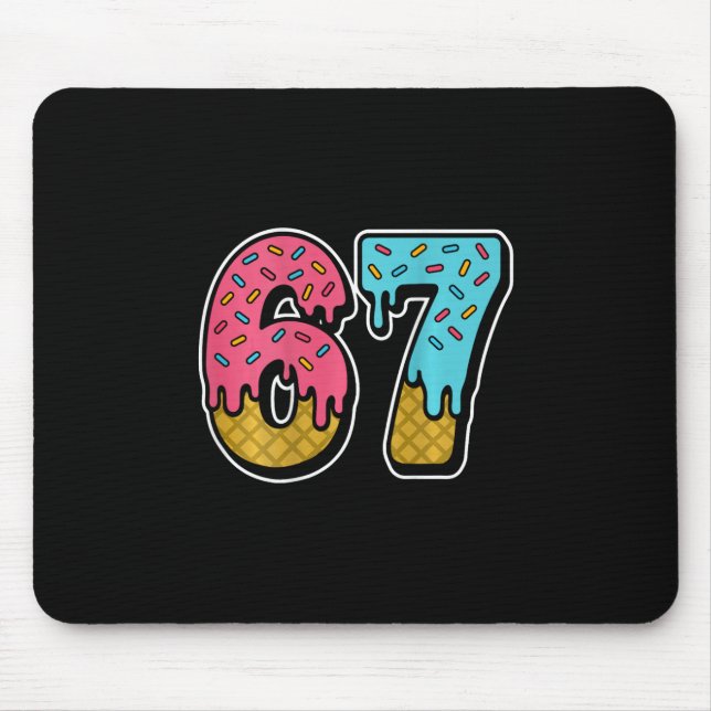 67 Ice Cream Drip Meme Six Seven Gen Alpha Slang ( Mouse Pad (Front)