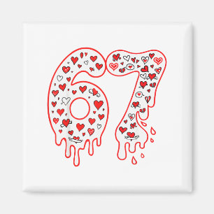 67 Ice Cream Drip Meme Six Seven Gen Alpha Valenti Magnet