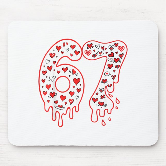 67 Ice Cream Drip Meme Six Seven Gen Alpha Valenti Mouse Pad (Front)