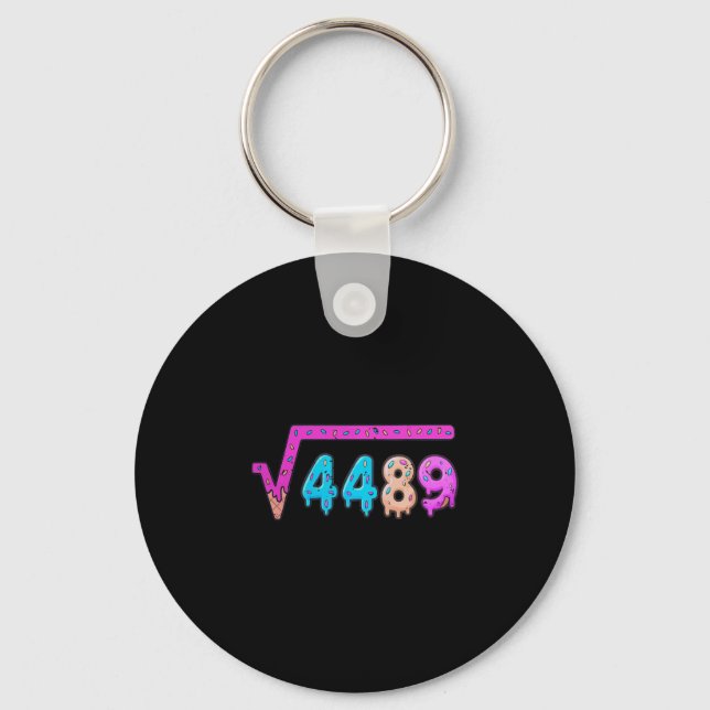 67 Ice Cream Drip Meme Square Root 4489 Six Seven  Keychain (Front)