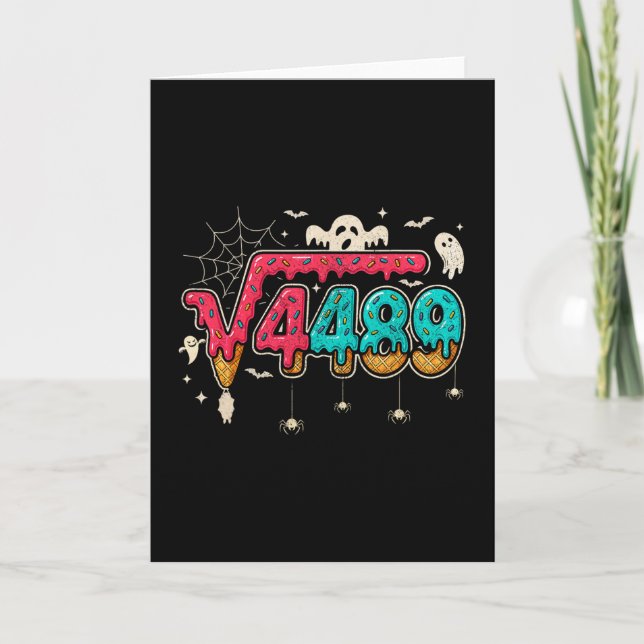 67 Ice Cream Drip Meme Square Root 4489 Slang Math Card (Front)