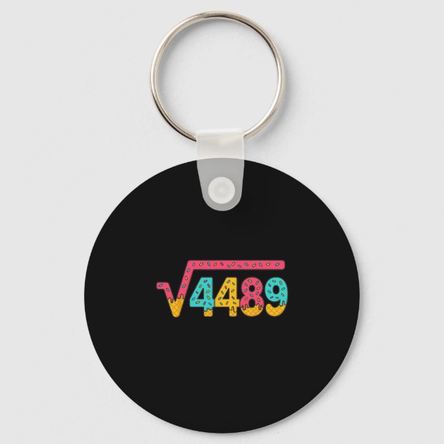 67 Ice Cream Drip Meme Square Root 4489 Slang Math Keychain (Front)