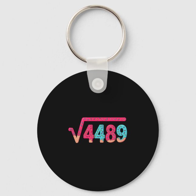 67 Ice Cream Drip Meme Square Root 4489 Slang Math Keychain (Front)