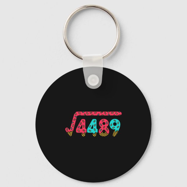 67 Ice Cream Drip Meme Square Root 4489 Slang Math Keychain (Front)