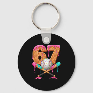 67 Ice Cream Drip Sell Number 67 Player 67th Birth Keychain