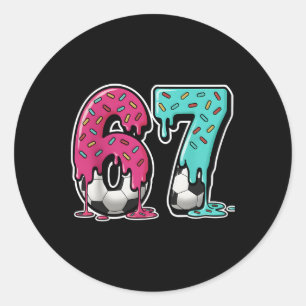 67 Ice Cream Drip Soccer Gen Alpha Slang Six Seven Classic Round Sticker