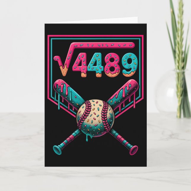 67 Ice Cream Drip Square Root 4489 Slang Math Teac Card (Front)