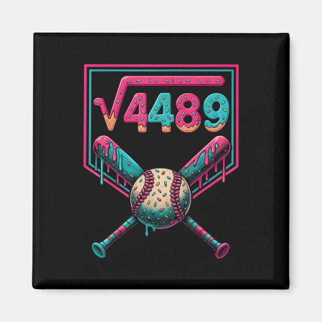 67 Ice Cream Drip Square Root 4489 Slang Math Teac Magnet (Front)