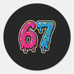 67 Ice Cream Meme Six Seven  Classic Round Sticker