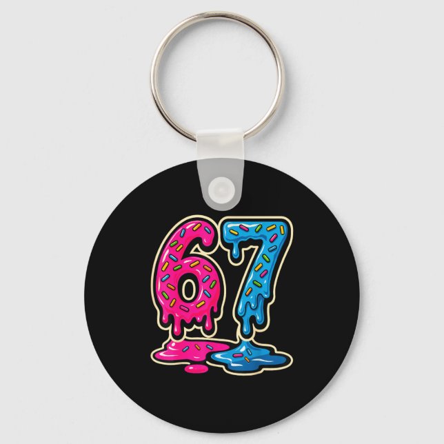 67 Ice Cream Meme Six Seven  Keychain (Front)