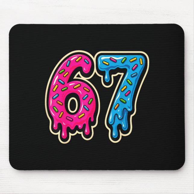 67 Ice Cream Meme Six Seven  Mouse Pad (Front)
