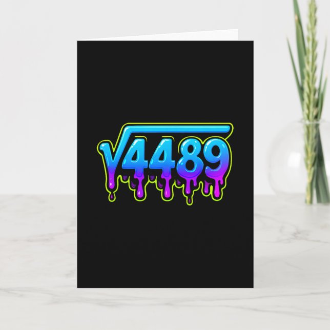 67 Ice Meme Square Root 4489 Slang Math Teacher  Card (Front)