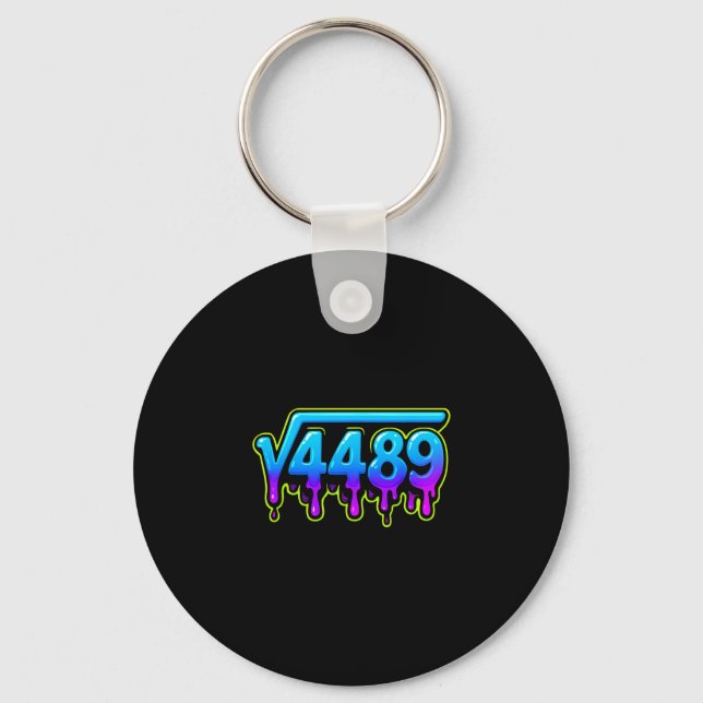 67 Ice Meme Square Root 4489 Slang Math Teacher  Keychain (Front)