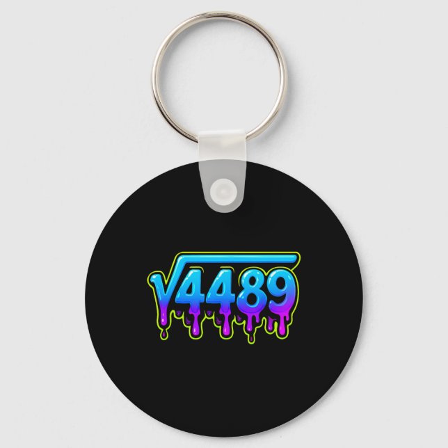 67 Ice Meme Square Root 4489 Slang Math Teacher  Keychain (Front)