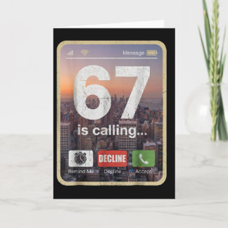 67 Is Calling Funny Gen Z Slang Meme Phone Screen  Card