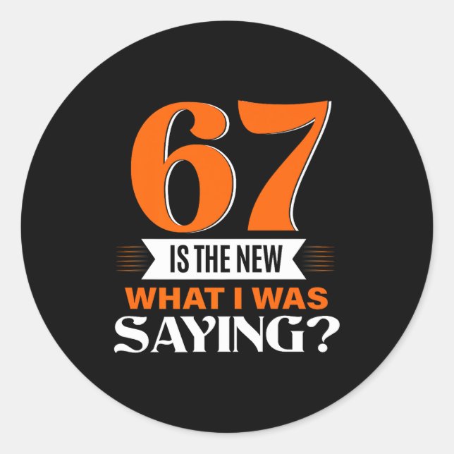 67 Is The New What I Was Saying Funny 67th Birthda Classic Round Sticker (Front)