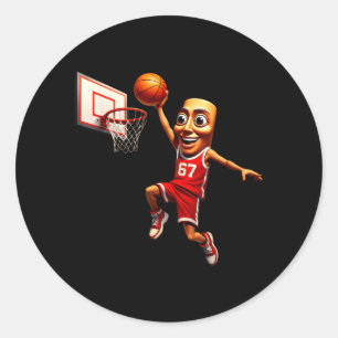 67 Jersey Tung Sahur Basball Boys Dunk Internet Classic Round Sticker