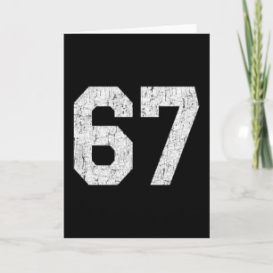 #67 Jersey Uniform Varsity Sports Number Card