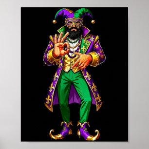 67 Jester Man Mardi Gras Six Seven Meme Gen Alpha  Poster