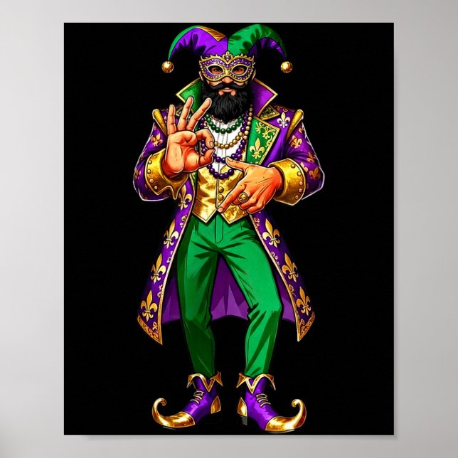 67 Jester Man Mardi Gras Six Seven Meme Gen Alpha  Poster (Front)