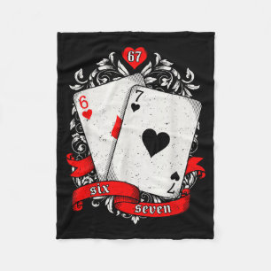 67 Ker Meme Card Art Lucky Hand Retro Aesthetic De Fleece Blanket