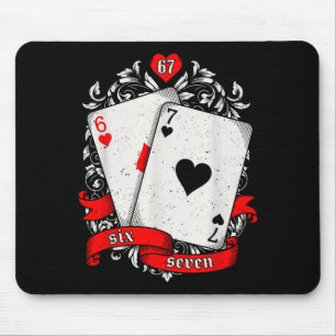 67 Ker Meme Card Art Lucky Hand Retro Aesthetic De Mouse Pad