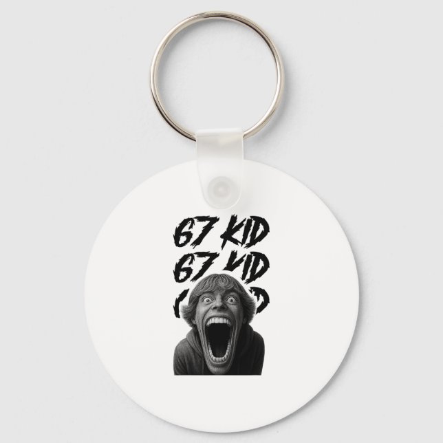 67 Kid 67 Meme Six Seven 6-7 Funny Internet Joke V Keychain (Front)