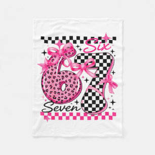 67 Leopard Checkered Six Seven Meme 6-7 Teachers  Fleece Blanket