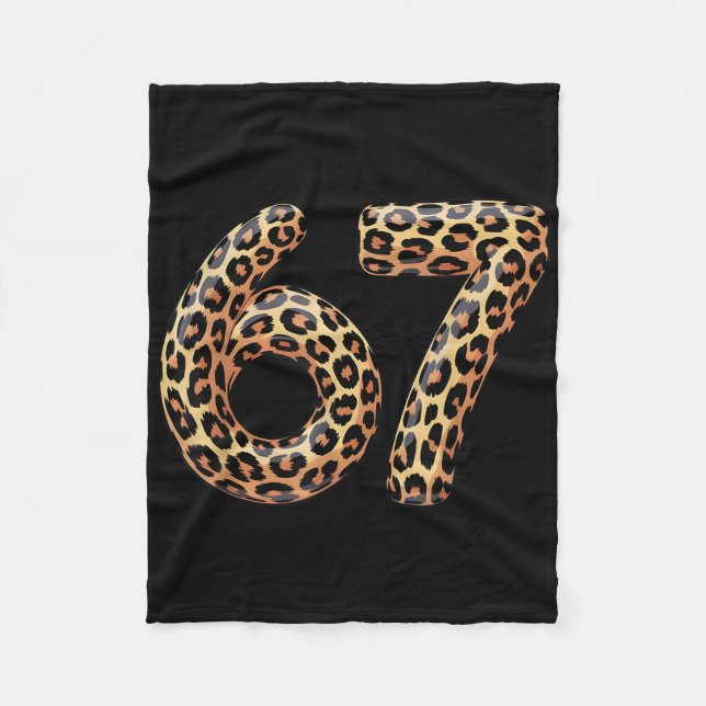 67 Leopard Meme Funny Six Seven Gen Alpha Slang Ch Fleece Blanket (Front)