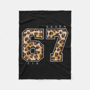 67 Leopard Pattern Retro Sixty Seven Animal Skin S Fleece Blanket