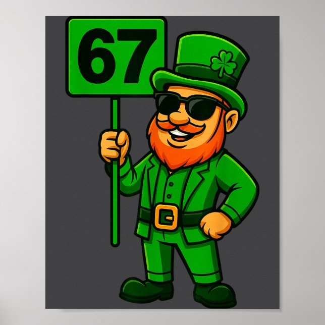 67 Leprechaun Six Seven Gen Meme Lucky Vibes St Pa Poster (Front)