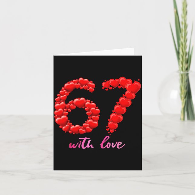 67 Love Valentine Cute Romantic Aesthetic Heart Fo Card (Front)