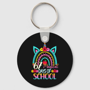 67 Magical Days Of School Meme Funny Student Teach Keychain