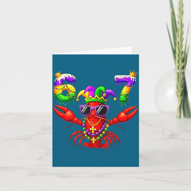 67 Mardi Gras Crawfish Beads Six Seven Carnival Bo Card (Front)