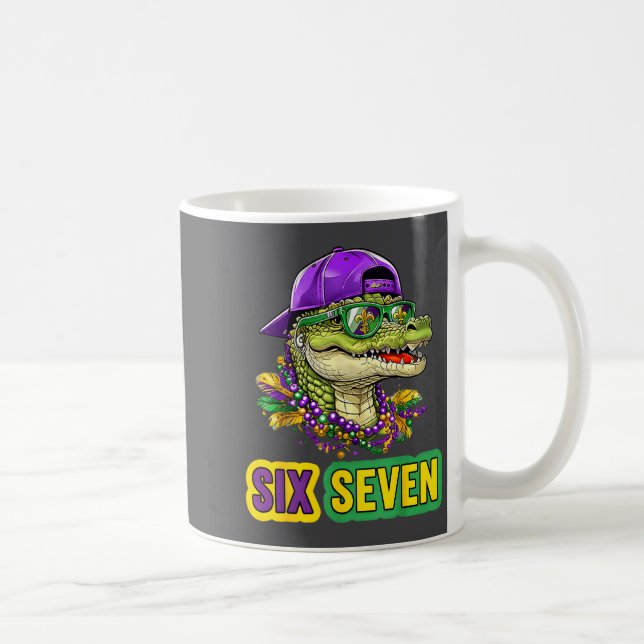 67 Mardigator Alligator Mardi Gras Six Seven Funny Coffee Mug (Right)