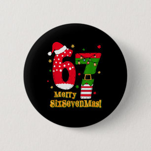 67 Mas Meme Candy Cane Six Seven Kids Men Women Ch 2 Inch Round Button
