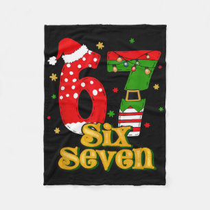 67 Mas Meme Candy Cane Six Seven Kids Men Women Ch Fleece Blanket