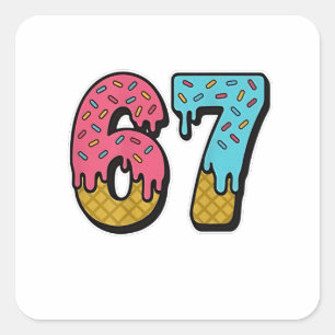 67 Mason Let's Get Sandy Funny Square Sticker