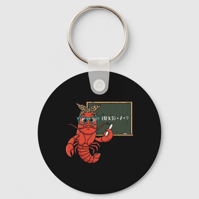 67 Math Equation Teacher Crawfish 6 7 Mardi Gras M Keychain (Front)