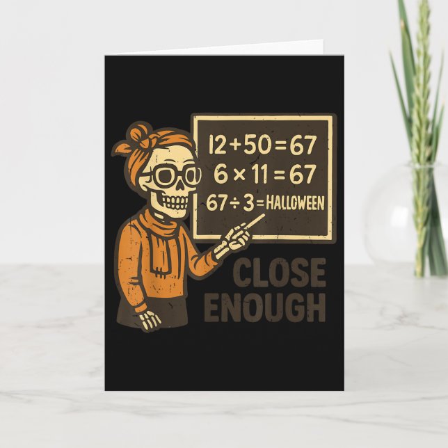 67 Math Teacher Halloween Costume Mathematic Math  Card (Front)