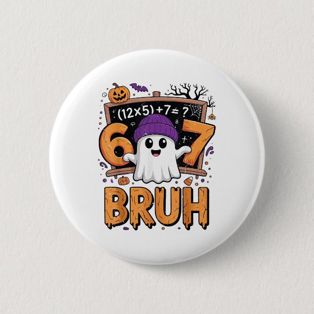 67 Math Teacher Halloween Costume Mathematics Math 2 Inch Round Button (Front)