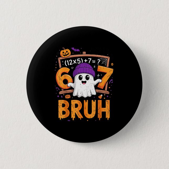 67 Math Teacher Halloween Costume Mathematics Math 2 Inch Round Button (Front)