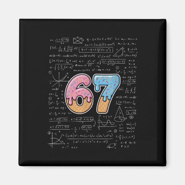 67 Math Teacher Mathematics 67th Number Ice Cream  Magnet (Front)