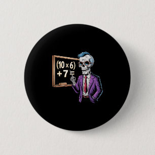 67 Math Teacher Meme Brainrot Six Seven Halloween  2 Inch Round Button