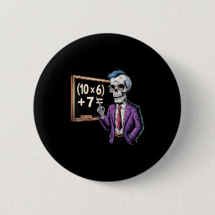 67 Math Teacher Meme Brainrot Six Seven Halloween 2 Inch Round Button