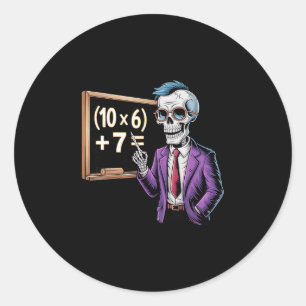 67 Math Teacher Meme Brainrot Six Seven Halloween  Classic Round Sticker