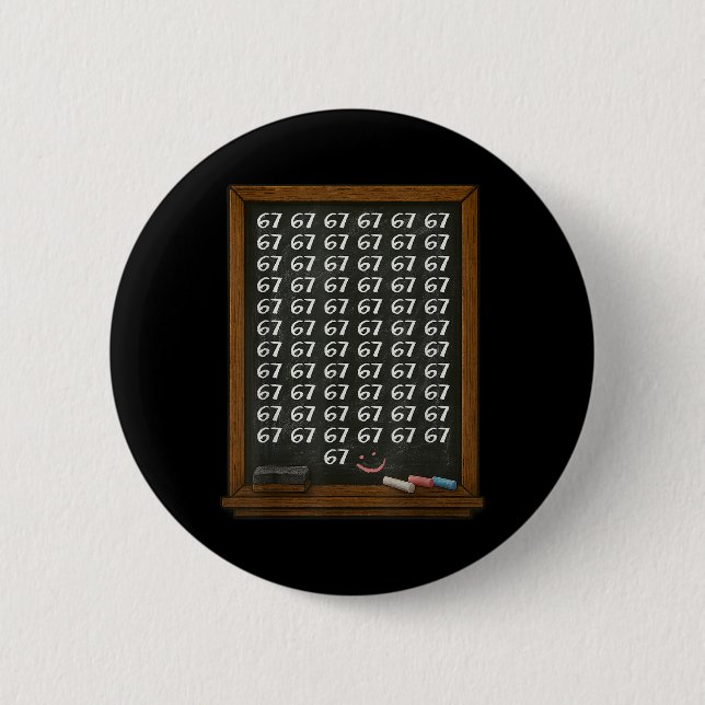 67 Math Teacher Overload Six Seven Brainrot Meme C 2 Inch Round Button (Front)