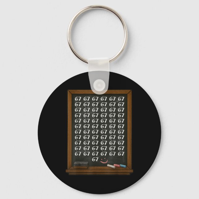 67 Math Teacher Overload Six Seven Brainrot Meme C Keychain (Front)